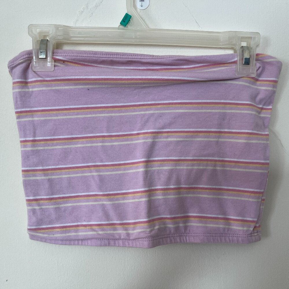 Purple stripped tube top